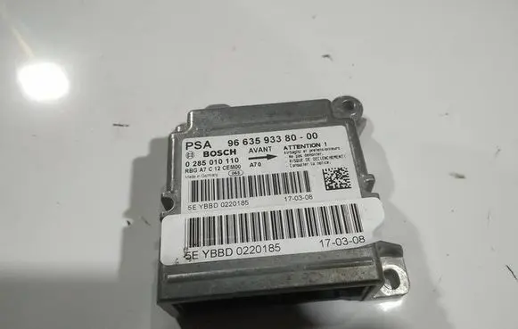 Peugeot 207 Airbag control unit/module 9663593380 0285010110