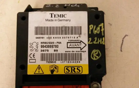 Peugeot 607 Airbag control unit/module 9643869780