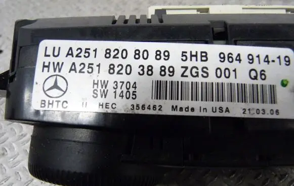 Mercedes-Benz R W251 Climate control unit A2518208089 A2518203889