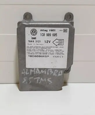 Seat Alhambra (Mk1) Airbag control unit/module 1C0909605 47020612B 5WK43121