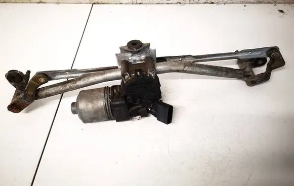 Volkswagen Polo IV 9N3 Front wiper linkage and motor 6Q1955023E