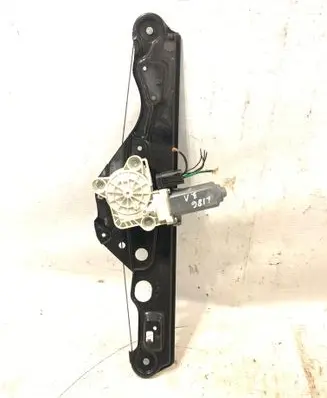 Rear door window regulator with motor
