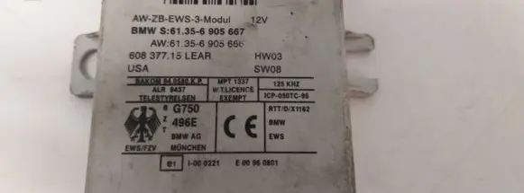 BMW 3 E46 Immobilizer control unit/module 61356905667 6905667