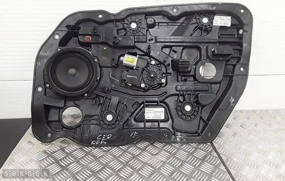 Rear door window regulator with motor