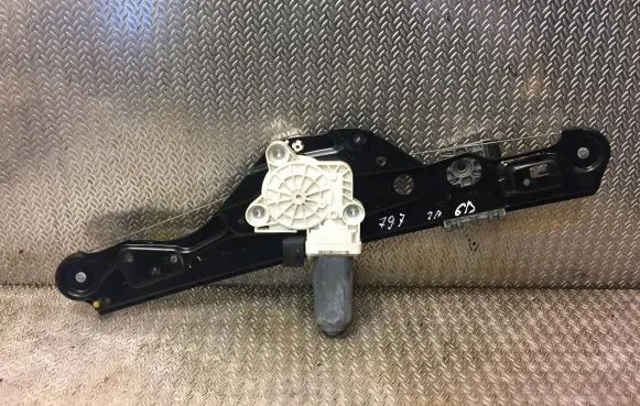 Rear door window regulator with motor