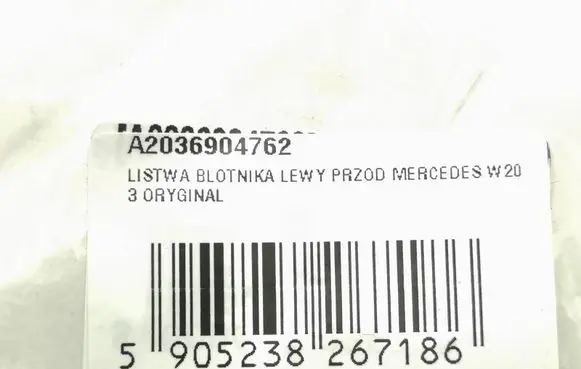 Mercedes-Benz C AMG W203 Fender trim (molding) A2036904762 905238267186