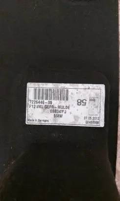 BMW 6 F12 F13 Glove box in trunk 7226446