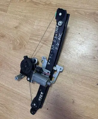 Rear door window regulator with motor