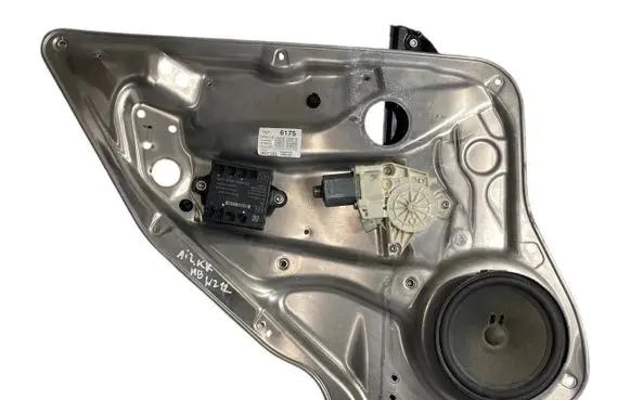 Rear door window regulator with motor