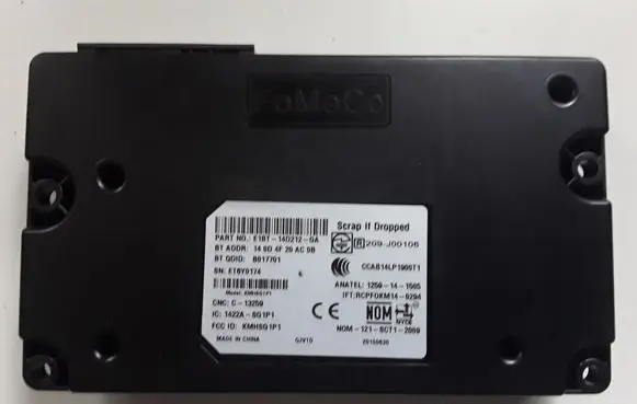Ford Ecosport Bluetooth control unit module E1BT14D212GA