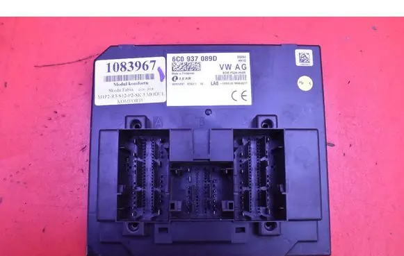Skoda Fabia Mk3 (NJ) Comfort/convenience module 6C0937089D