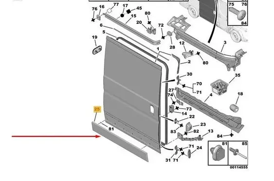 Fiat Ducato Loading door trim (molding) 130724070