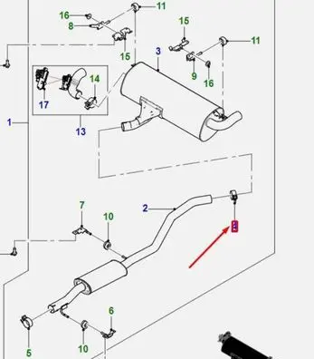 Jaguar E-Pace Muffler mount bracket/holder J9C7682
