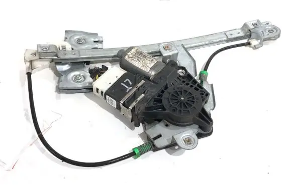 Rear door window regulator with motor