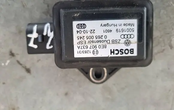 Audi A8 S8 D3 4E ESP acceleration yaw rate sensor 8E0907637A 0265005245 5001619