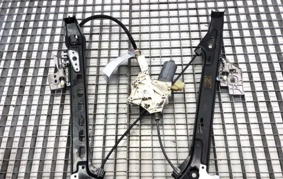 Rear door window regulator with motor