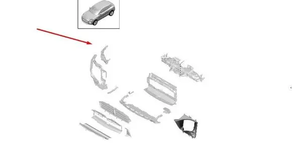 Porsche Macan (95B) Front bumper mounting bracket 95B807890