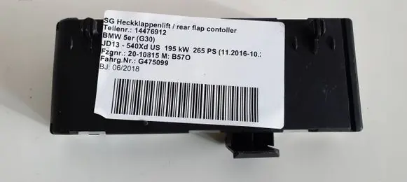 BMW 5 G30 G31 G38 Tailgate/trunk control unit/module 7396512