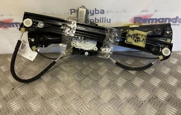 Rear door window regulator with motor