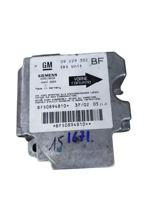 Opel Astra G Airbag control unit/module 09229302