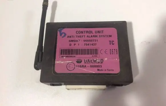 Chevrolet Aveo Alarm control unit/module 7541437 116RA000003 96650731