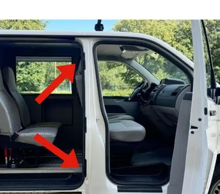 Volkswagen Transporter - Caravelle T5 Sliding door check strap stopper 7H0843640F 7H0843638E