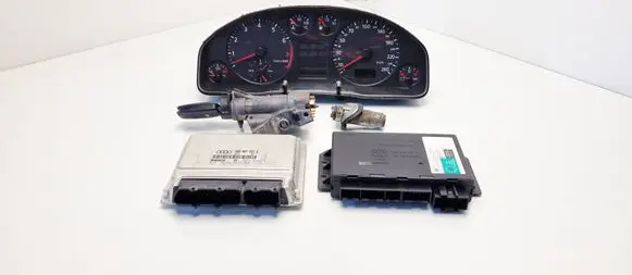 Audi A6 S6 C5 4B Engine ECU kit and lock set 4B0907557B 0261204806 4B0919860F