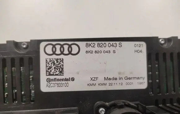 Audi A4 S4 B8 8K Climate control unit 8K2820043S A2C37833100 H04