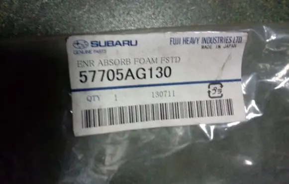 Subaru Legacy Front bumper foam support bar 57705AG130
