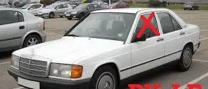 Mercedes-Benz 190 W201 Front door window glass four-door A2017200318