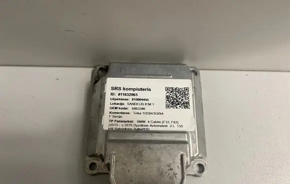BMW 4 F32 F33 Airbag control unit/module 6863386