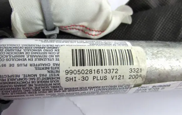 Peugeot 1007 Roof airbag 9655837980