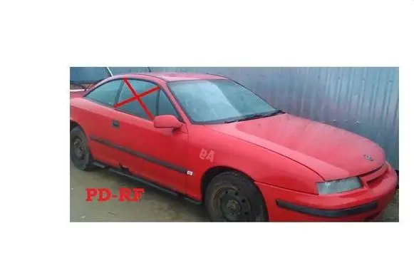 Opel Calibra Front door window/glass (coupe) 43R000684