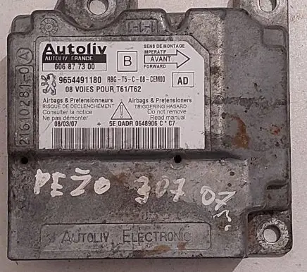 Peugeot 307 Airbag control unit/module 9654491180 606877300