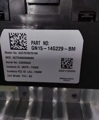Ford Ecosport Other control units/modules GN1514G229BM A2C7679270100