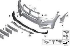 Jaguar F-Pace Front bumper lip 7294481 10503410 51117294481