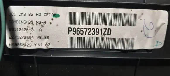 Citroen C4 I Speedometer (instrument cluster) P96572391ZD