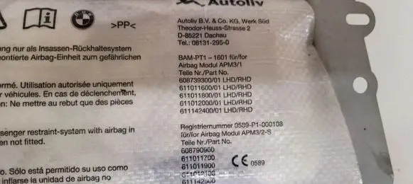 BMW 5 F10 F11 Passenger airbag 39923039902 608739700C