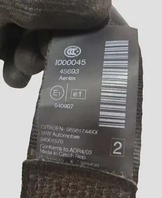 Citroen C5 Front seatbelt 33035173 00052287 33017492B