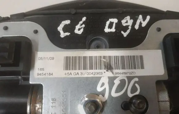 Citroen C6 Steering wheel airbag 96446972ZD B6018651