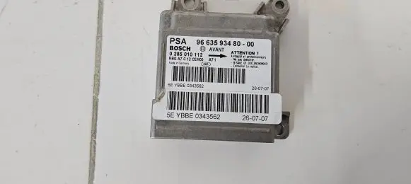 Peugeot 207 Airbag control unit/module 9663593480 0285010112 BE0343562
