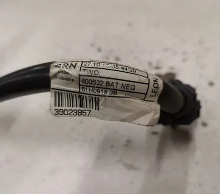 Opel Astra K Negative earth cable (battery) 39023857 61H0918DB