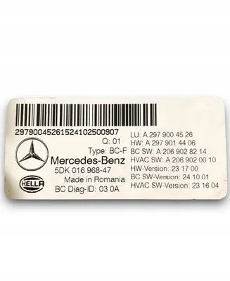 Mercedes-Benz EQS V297 Comfort/convenience module A2979004526