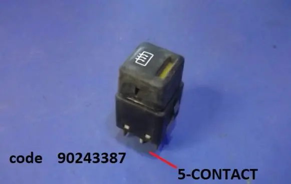 Opel Vectra A Windscreen/window heater switch 90243387