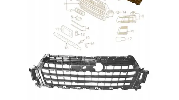 Audi Q7 4M Front bumper upper radiator grill 4M0807233C
