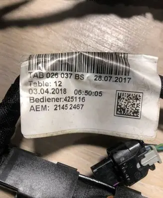 Audi A4 S4 B9 Fuel injector wires 06L971627T