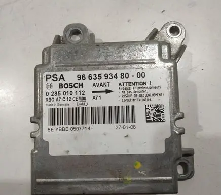 Peugeot 207 Airbag control unit/module 9663593480 966359348000 0285010112