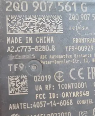 Volkswagen T-Cross Distronic sensor radar 2Q0907561G 1C0NT0001 4057146068