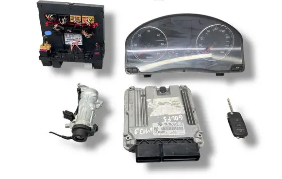 Volkswagen Golf V Engine ECU kit and lock set 03L906022KF 3C8937049D 0281015332