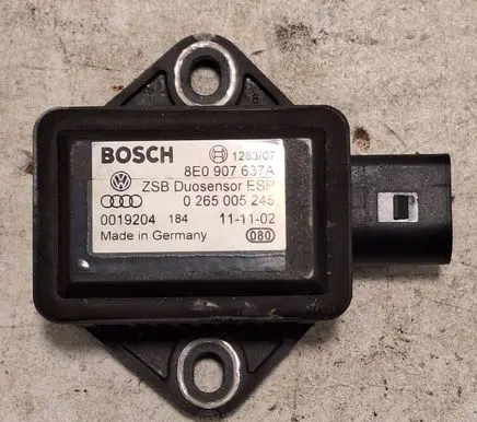 Audi A4 S4 B6 8E 8H ESP acceleration yaw rate sensor 0265005245 8E0907637A 0019204